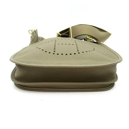 Hermes Evelyne 3 PM Taurillon Clemence Shoulder Bag Etoupe — view 5