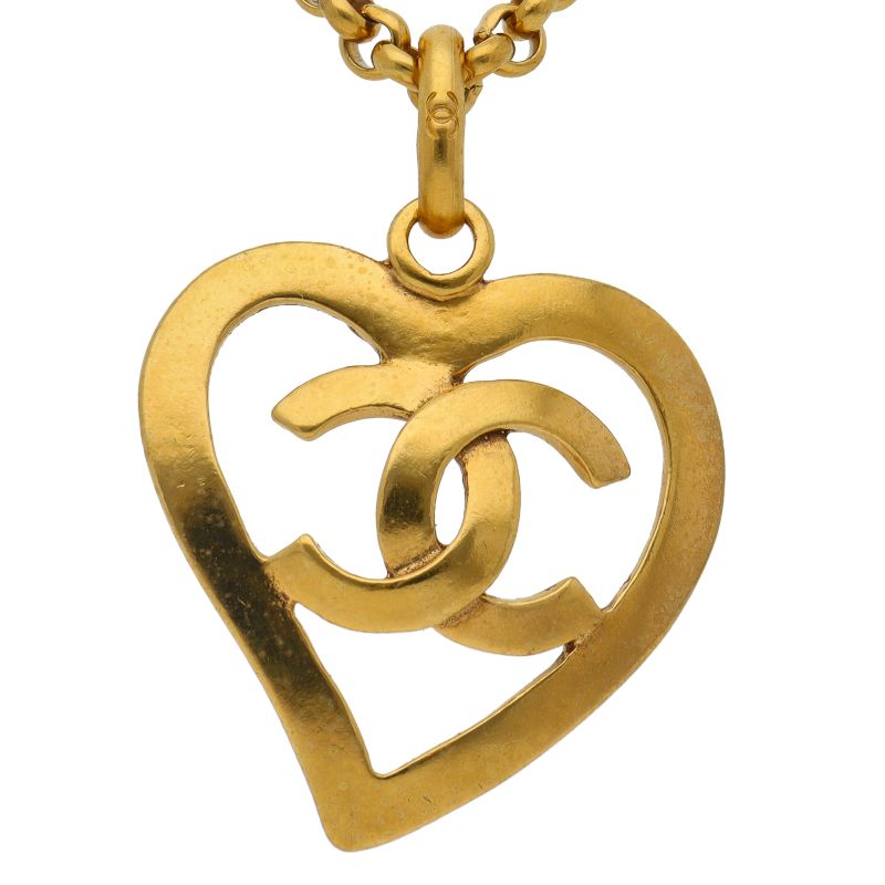 Chanel CC Logo Necklace Brass