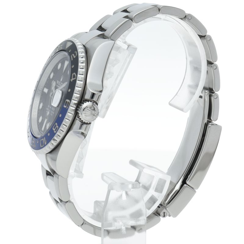 Rolex GMT Master 2 Watch Oyster Box SS Black Polished — view 3
