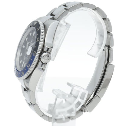 Rolex GMT Master 2 Watch Oyster Box SS Black Polished — view 3