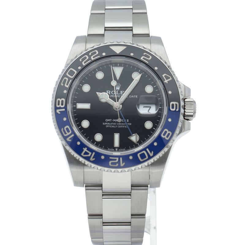 Rolex GMT Master 2 Watch Oyster Box SS Black Polished — view 2