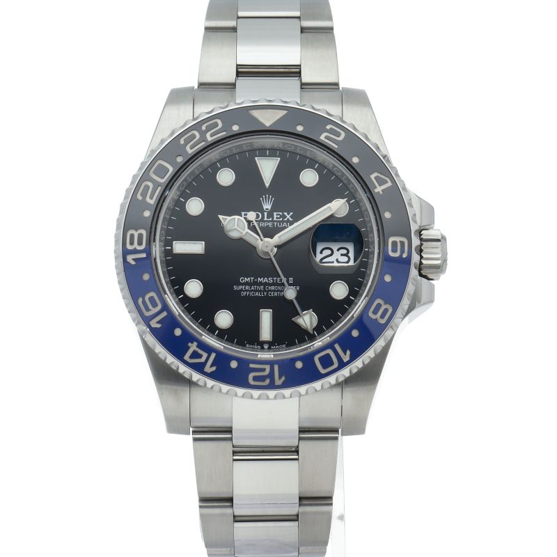 Rolex GMT Master 2 Watch Oyster Box SS Black Polished — view 2