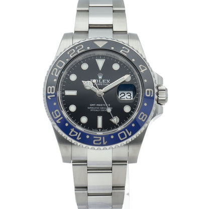 Rolex GMT Master 2 Watch Oyster Box SS Black Polished — view 2