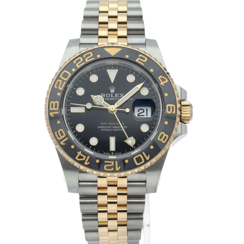 Rolex GMT Master 2 Watch Box 18k Yellow Gold SS Black Finish — view 2