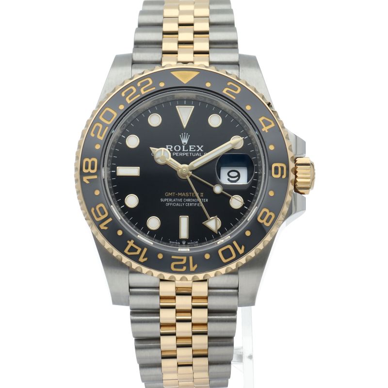 Rolex GMT Master 2 Watch Box 18k Yellow Gold SS Black Finish — view 2