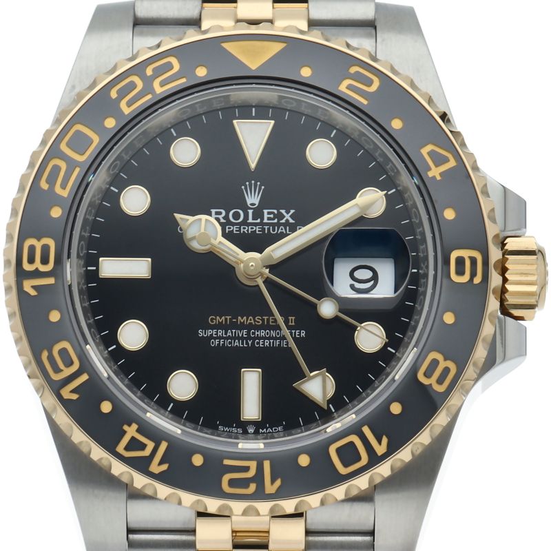Rolex GMT Master 2 Watch Box 18k Yellow Gold SS Black Finish