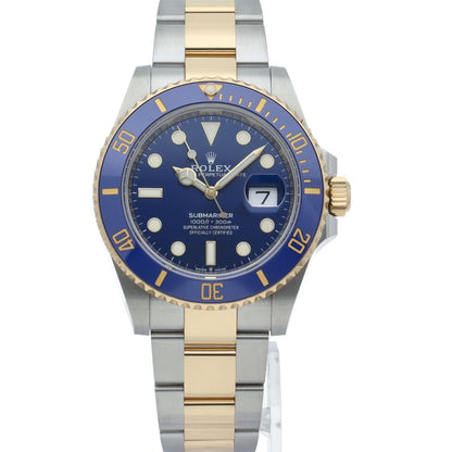 Rolex Submariner Date Watch Blue 18k Yellow Gold SS Polished — view 2