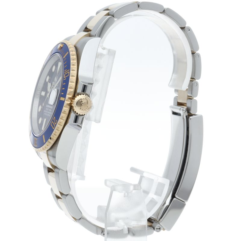 Rolex Submariner Date Watch Blue 18k Yellow Gold SS Polished — view 3