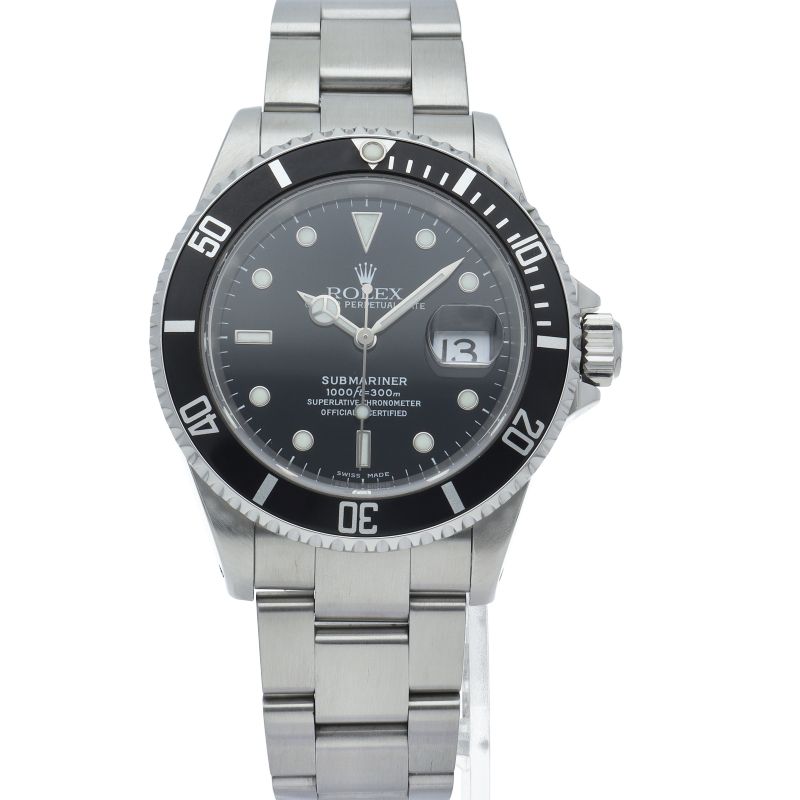 Rolex Submariner Date SS Watch Black Polished — view 2