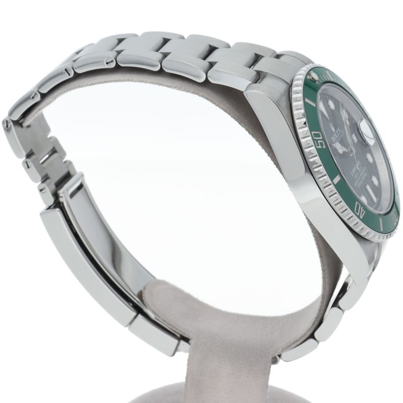 Rolex Submariner Date Watch Green Mirror Buckle SS Polished — view 4