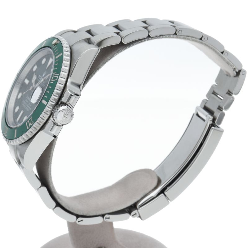 Rolex Submariner Date Watch Green Mirror Buckle SS Polished — view 3