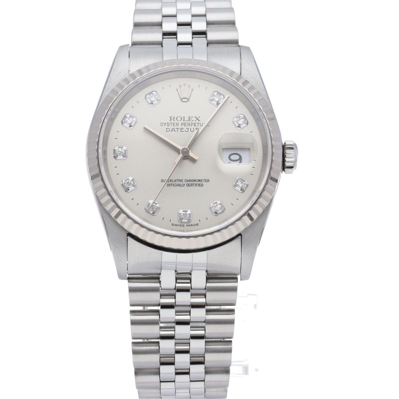 Rolex Datejust Watch Diamond 18k White Gold SS Silver Polished 19 — view 2
