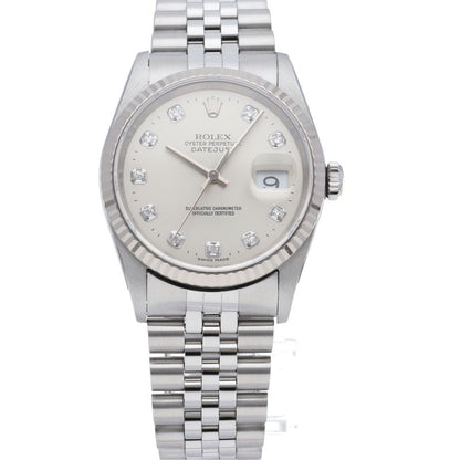 Rolex Datejust Watch Diamond 18k White Gold SS Silver Polished 19 — view 2