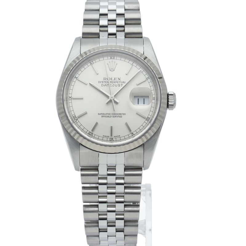 Rolex Datejust Watch Box International Service 18k White Gold SS Silver Polished — view 2