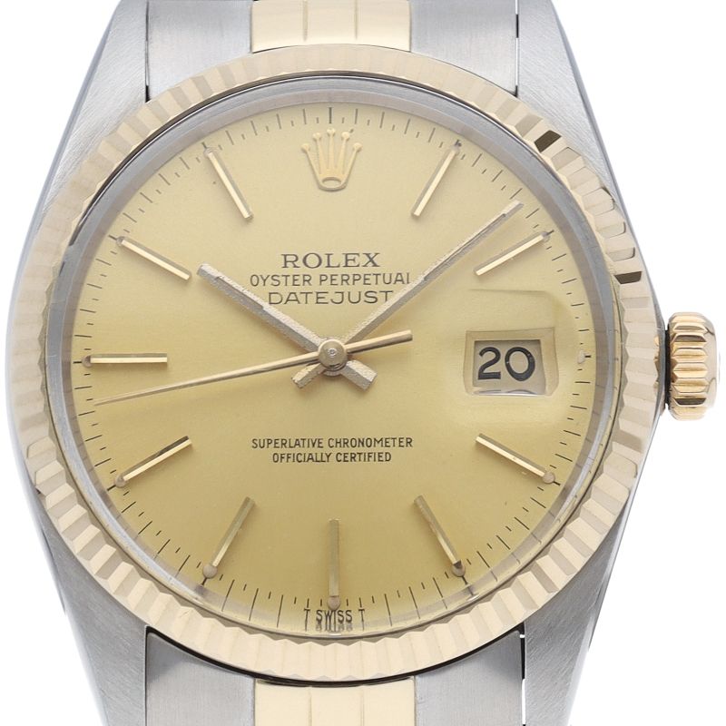 Rolex Datejust Watch Antique 18k Yellow Gold SS Chien Pankara Polished