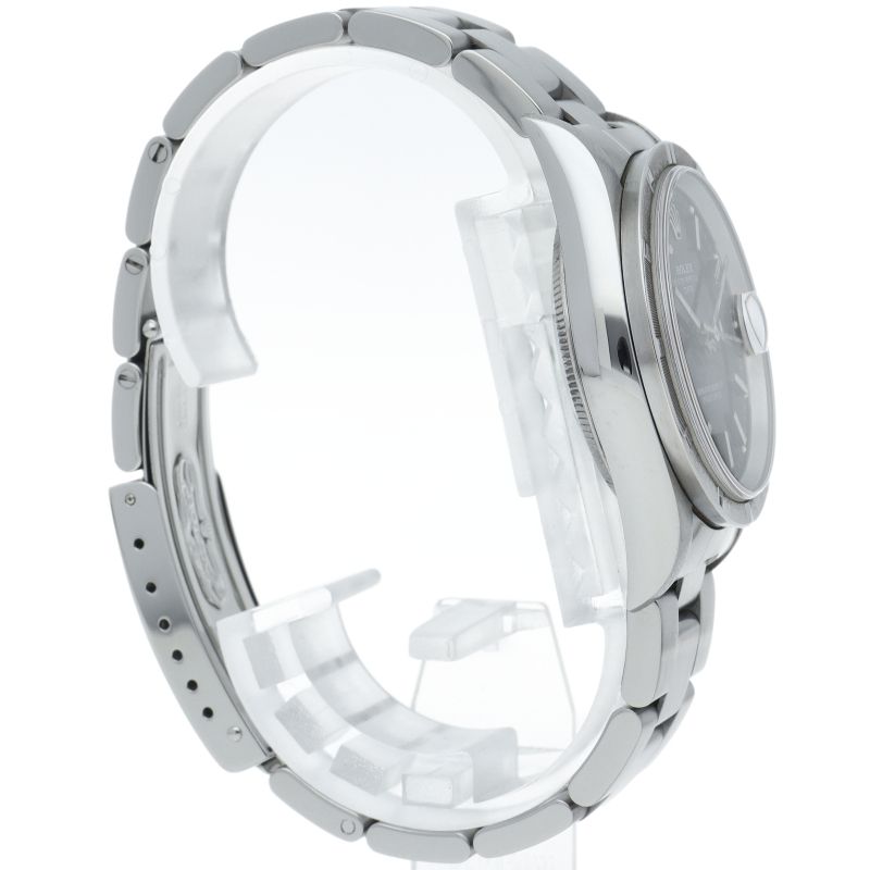 Rolex Oyster Perpetual Date Box SS Watch Black Polished — view 4