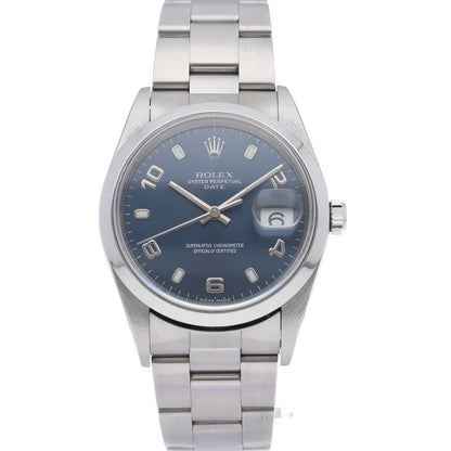 Rolex Oyster Perpetual Date Watch SS Blue Polished — view 2