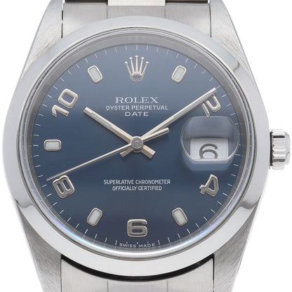 Rolex Oyster Perpetual Date Watch SS Blue Polished