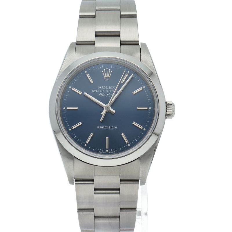 Rolex Air King SS Watch Blue Polished — view 2