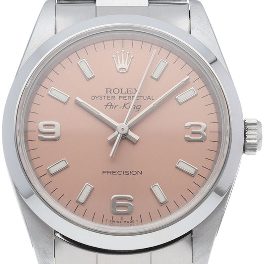 Rolex Air King SS Watch Pink Polished