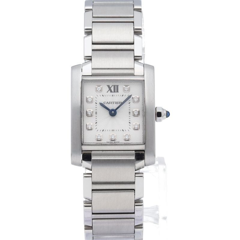Cartier Tank Francaise SM Watch Diamond Box SS White Polished — view 2