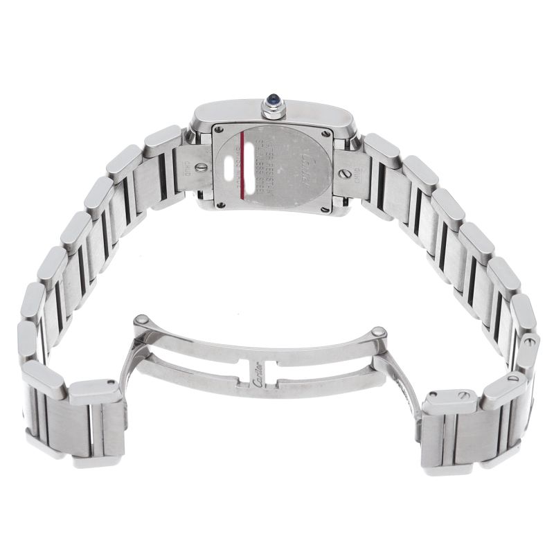 Cartier Tank Francaise SM Watch Diamond Box SS White Polished — view 5