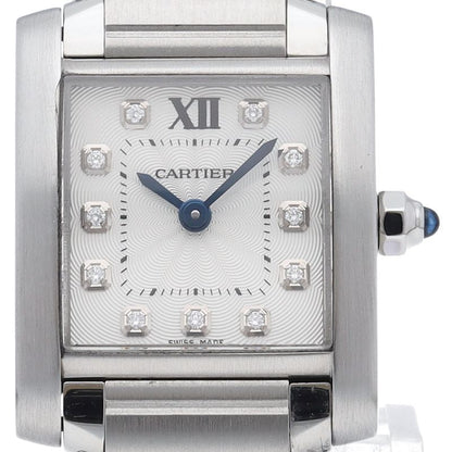 Cartier Tank Francaise SM Watch Diamond Box SS White Polished