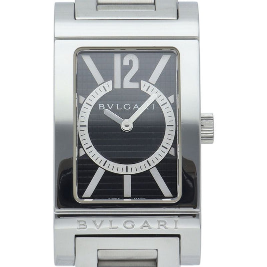Bvlgari Rettangolo Watch SS Black Polished