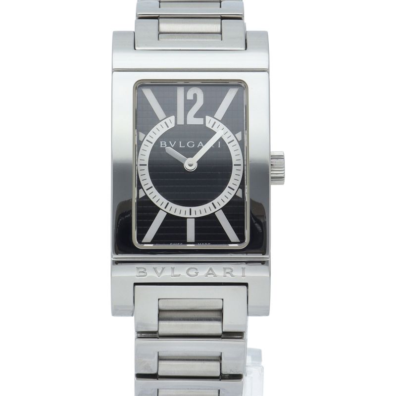 Bvlgari Rettangolo Watch SS Black Polished — view 2