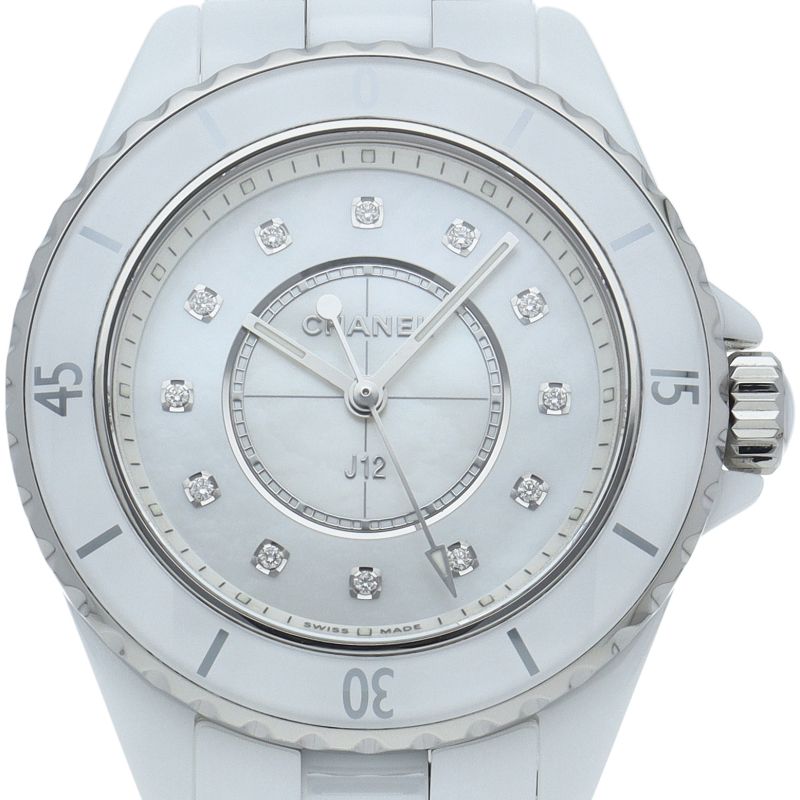 Chanel Watch 33 mm Diamond Box Ceramic White Polished