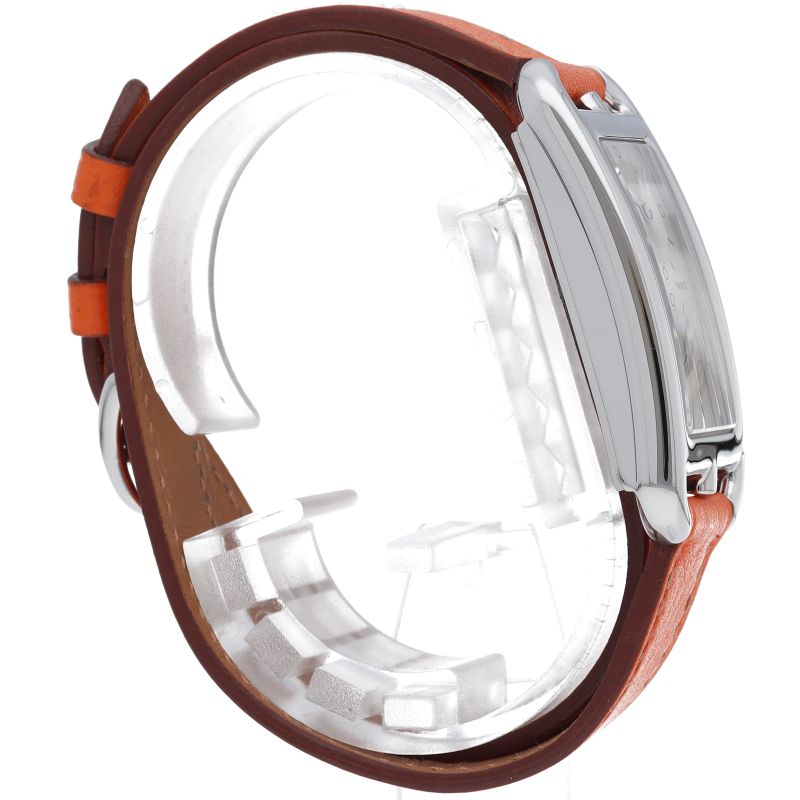 Hermes Capecod Duzon Double Tour Watch SS Leather Silver Polished — view 4