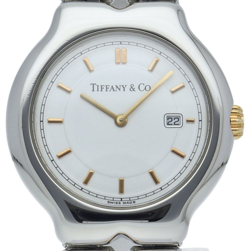 Tiffany & Co Tissolo Watch 18k Yellow Gold SS White Polished