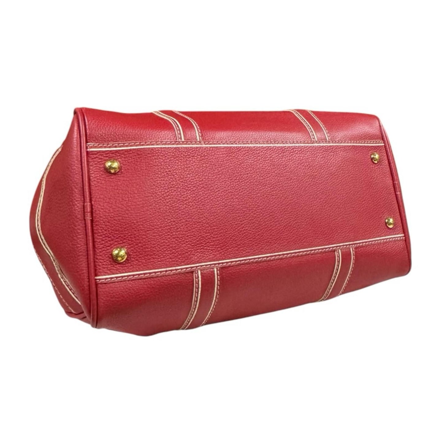 Louis Vuitton Carryall Boston Bag Leather Red — view 6