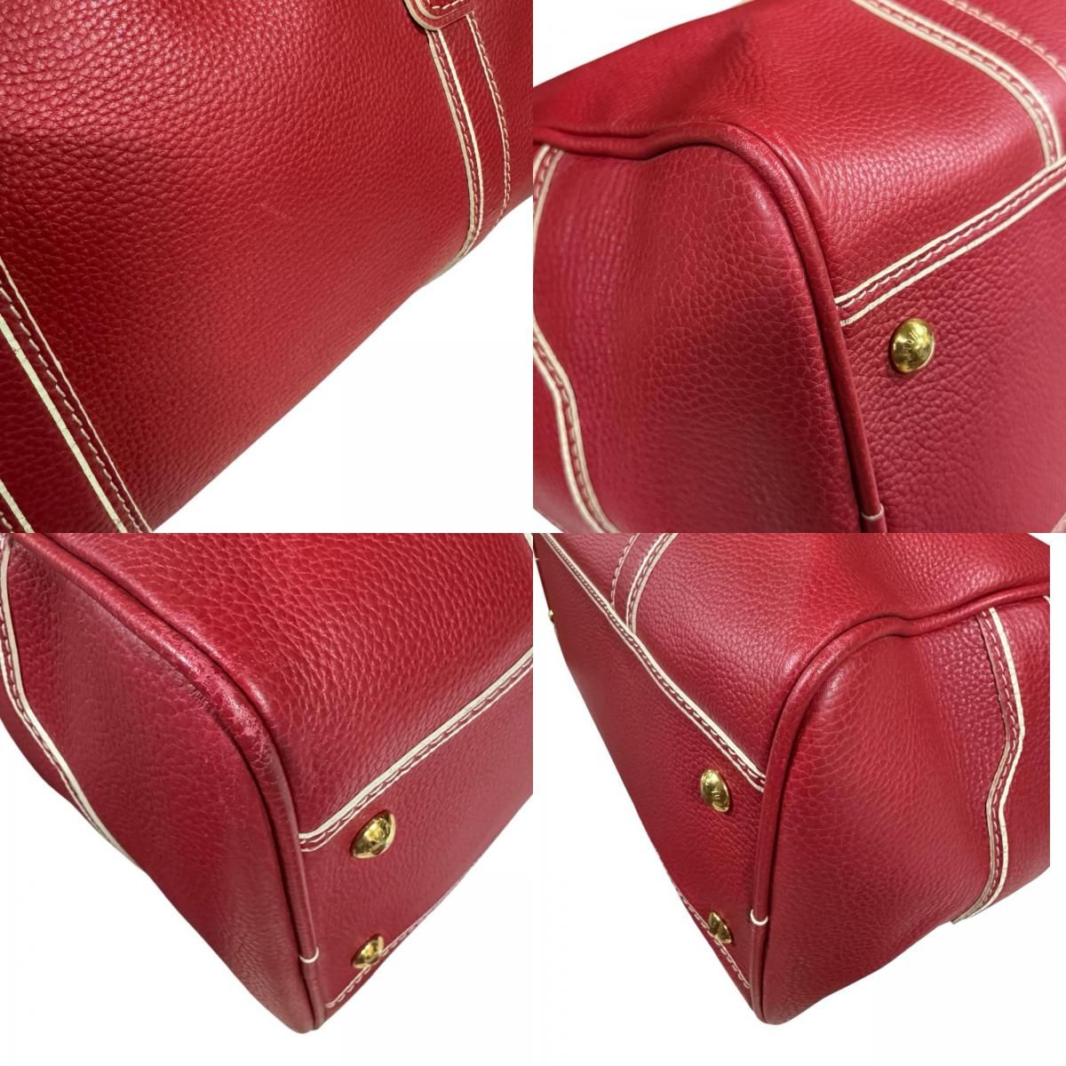 Louis Vuitton Carryall Boston Bag Leather Red — view 9
