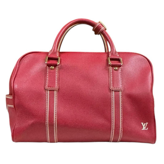Louis Vuitton Carryall Boston Bag Leather Red