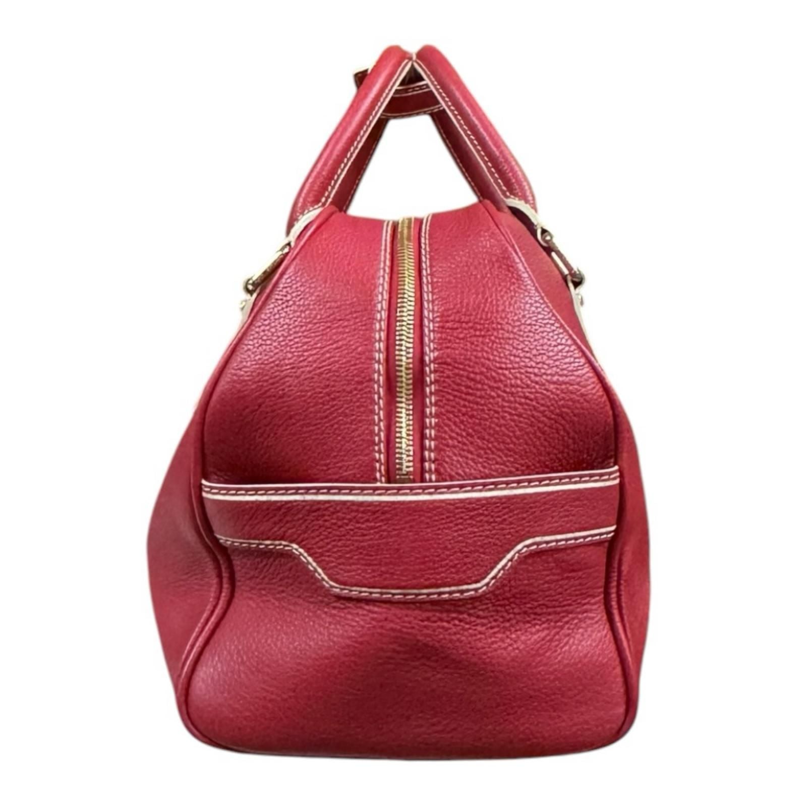 Louis Vuitton Carryall Boston Bag Leather Red — view 4