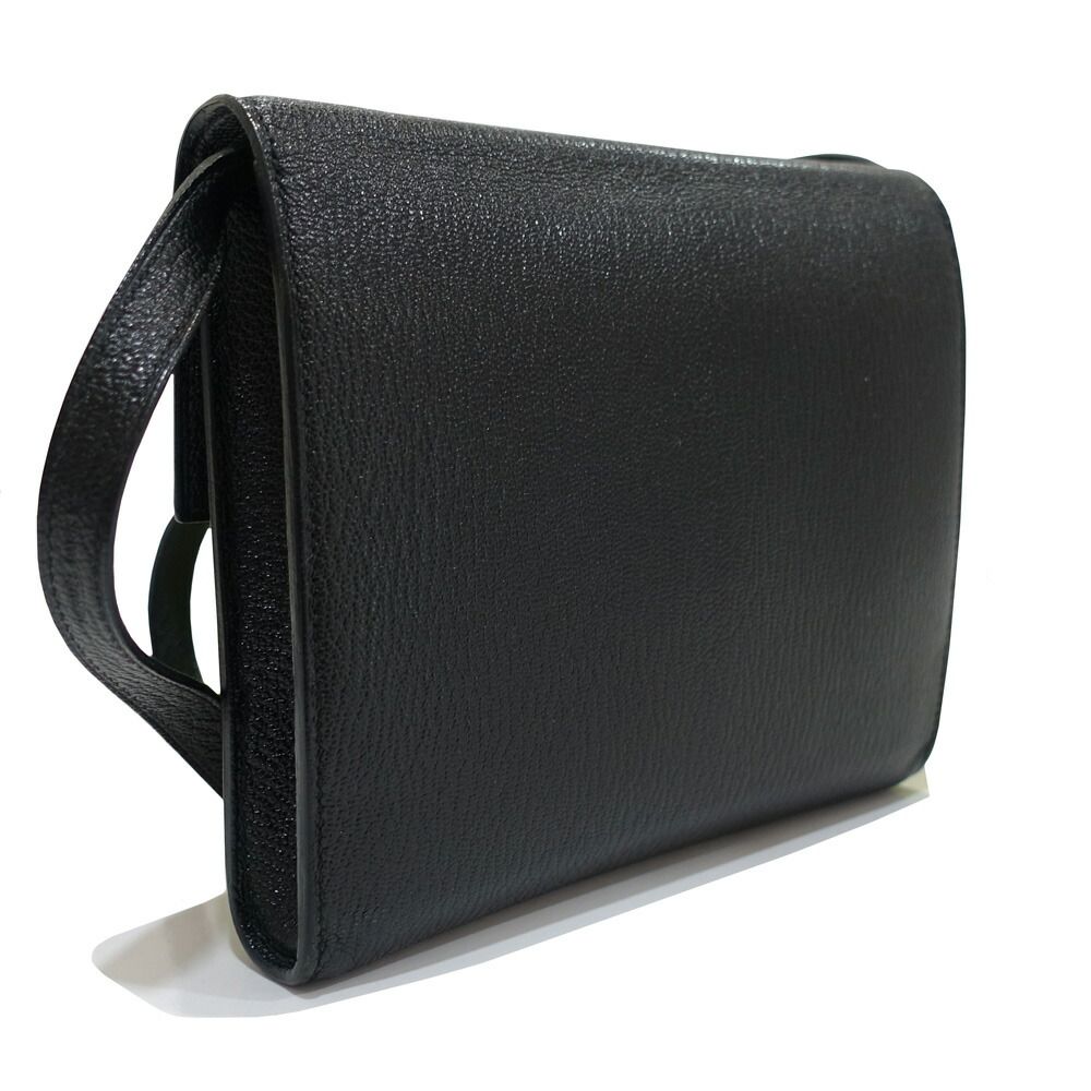Hermes Click 16 Shoulder Bag Chevre Black Silver — view 2