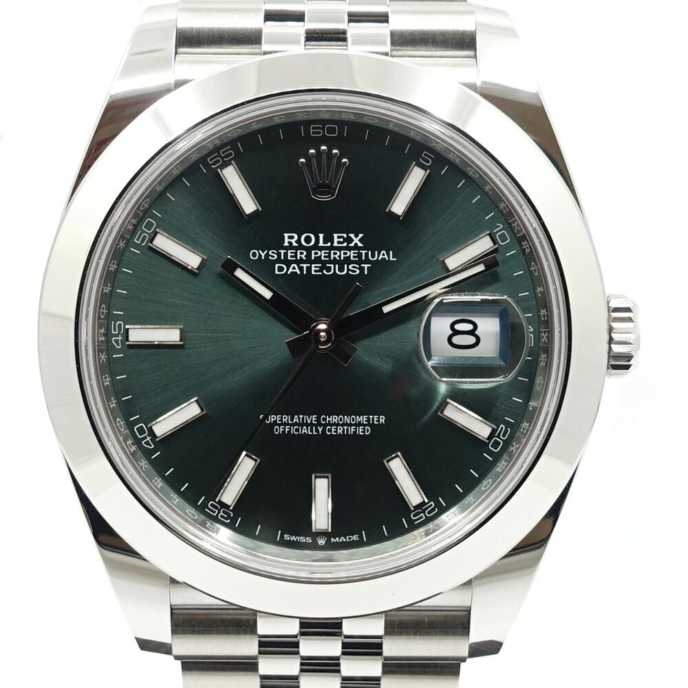 Rolex Datejust 41 mm SS Mint Green Dial Jubilee Automatic Winding Watch