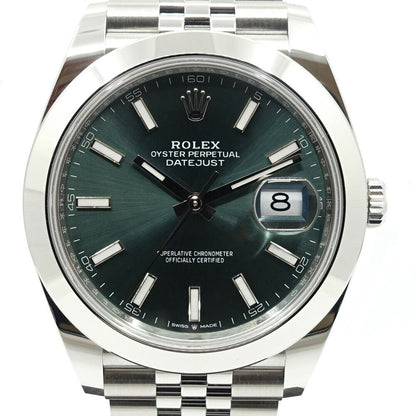 Rolex Datejust 41 mm SS Mint Green Dial Jubilee Automatic Winding Watch