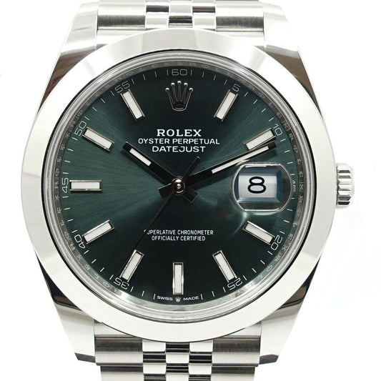 Rolex Datejust 41 mm SS Mint Green Dial Jubilee Automatic Winding Watch