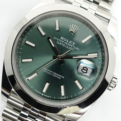 Rolex Datejust 41 mm SS Mint Green Dial Jubilee Automatic Winding Watch — view 2