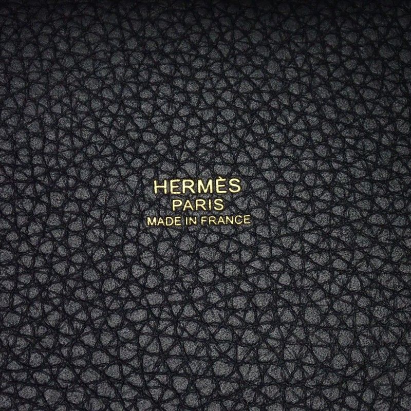 Hermes Picotin Lock PM Tote Taurillon Clemence Black Gold — view 7