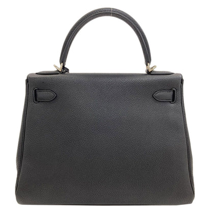 Hermes Kelly 28 Retourne Silver Handbag Taurillon — view 2