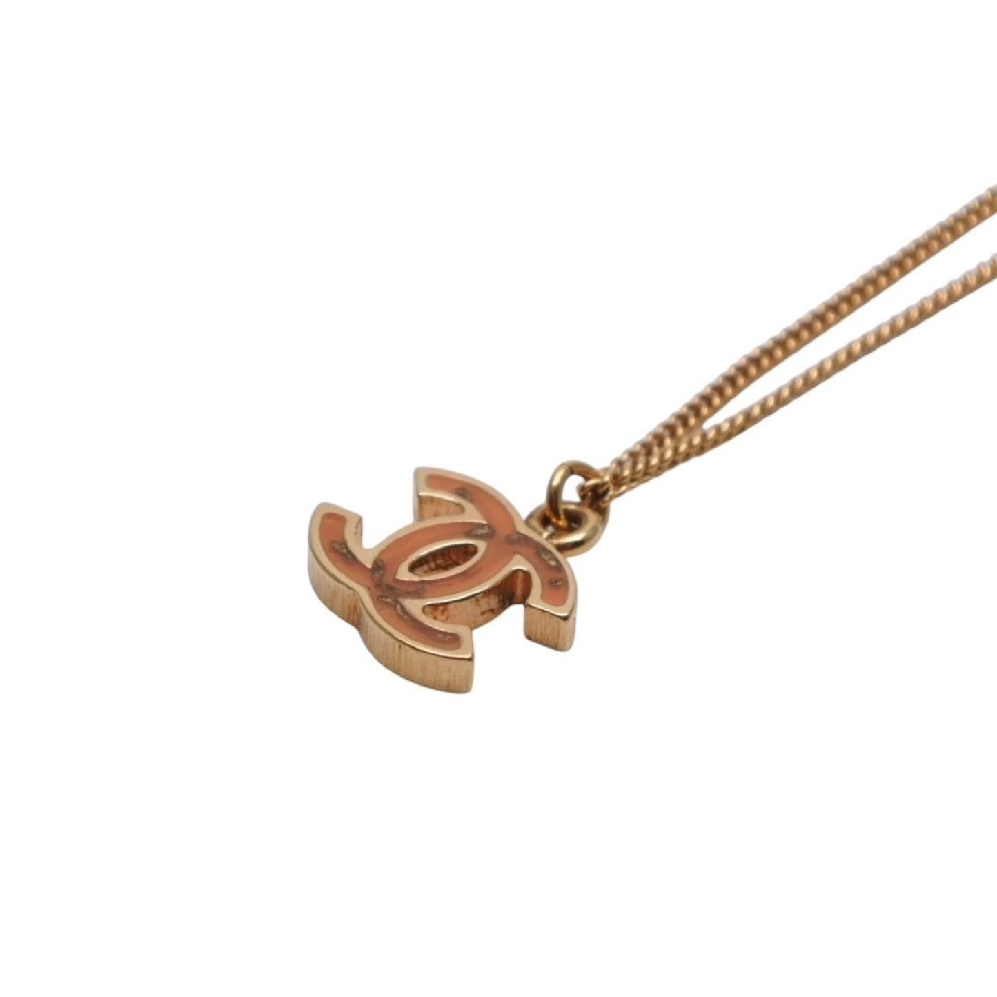 Chanel Necklace Double Sided CC Logo Brown Marble GD CC — view 3