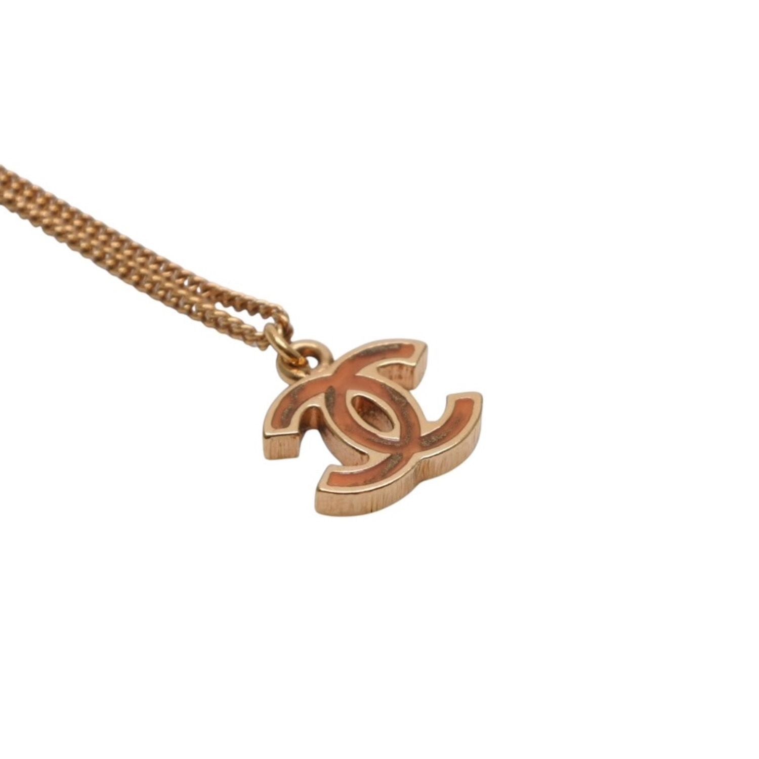 Chanel Necklace Double Sided CC Logo Brown Marble GD CC — view 5