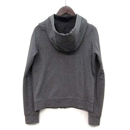 Prada Side Line Sweatshirt Stretch Zip Up Hoodie Rubber Logo Gray XS — view 2