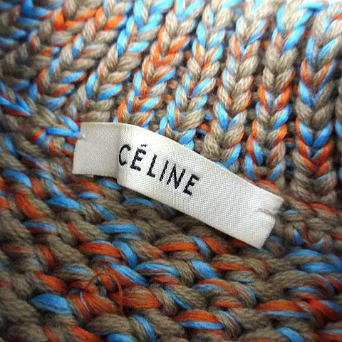 Celine Phoebe Philo Era Chunky Knit Sweater Long Sleeve Side Slit Beige XS — view 4