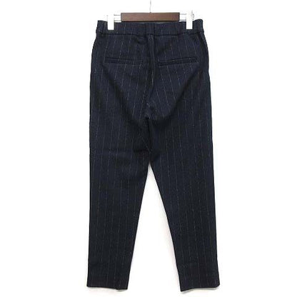 Brunello Cucinelli Wool Cotton Tuck Tapered Pants Striped Navy 40 — view 2