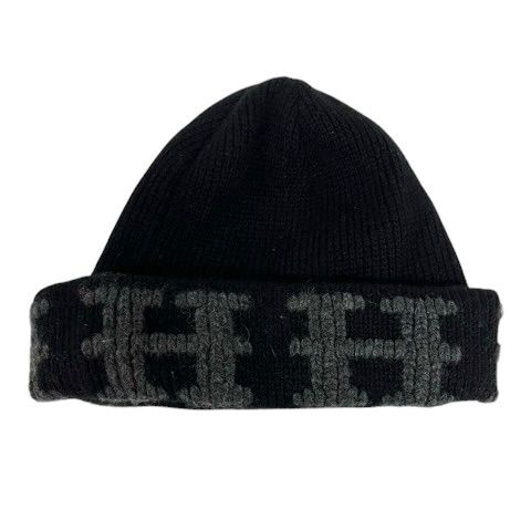 Hermes Knit Cap Cashmere Logo ME Black Gray Hat — view 2