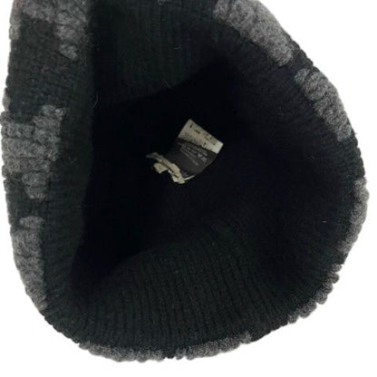 Hermes Knit Cap Cashmere Logo ME Black Gray Hat — view 8